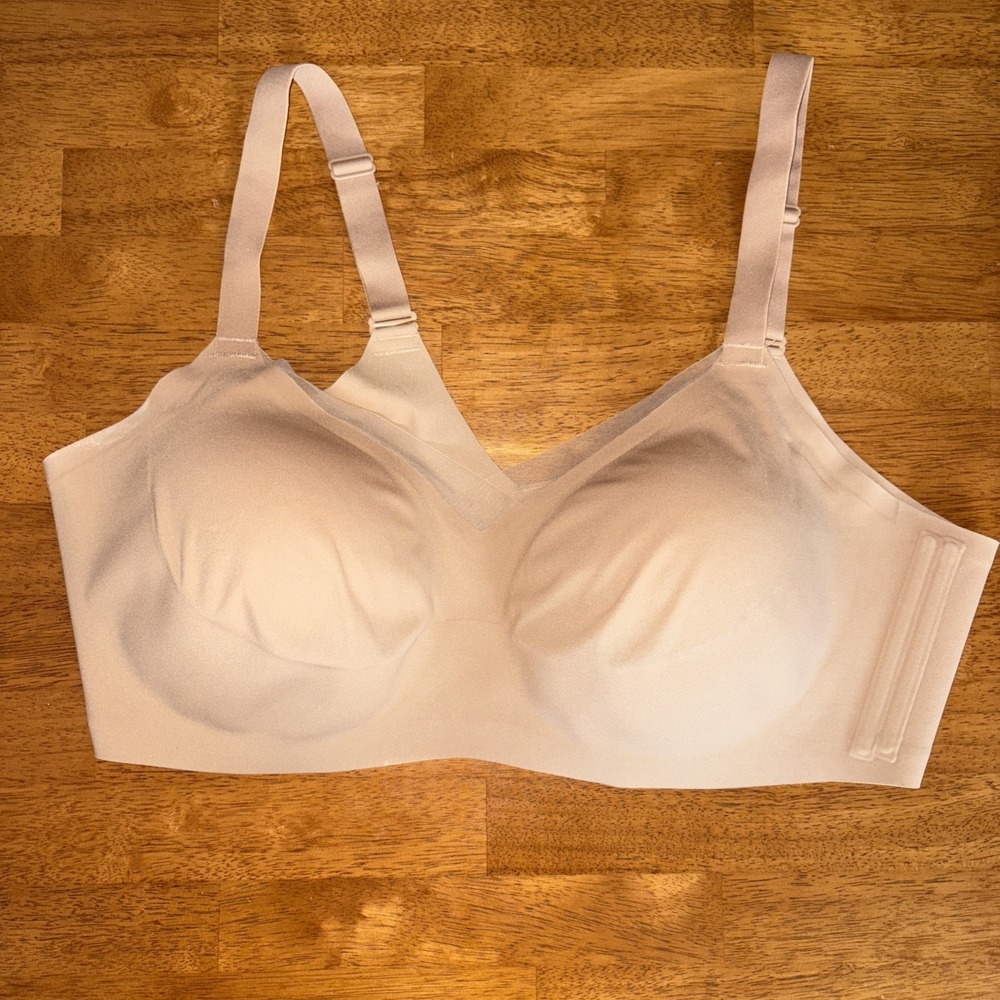 Honeylove Bra‎ Liftwear Crossower Women 2X C/D Nude Beige Lined Sand 33'' Band